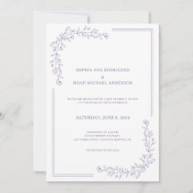 Elegante Invitación a la Boda Floral Dusty Lilac