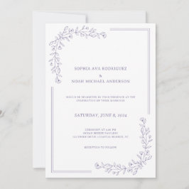 Elegante Invitación a la Boda Floral Dusty Lilac