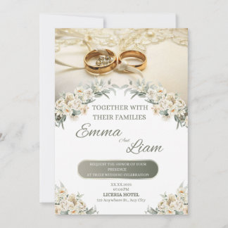 Elegante Invitación a la Boda Floral - Emma & Liam