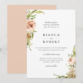 Elegante Invitación a la Boda Floral Forestal Botá