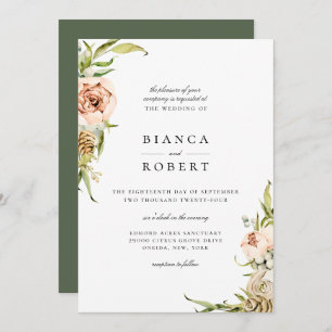Elegante Invitación a la Boda Floral Forestal Botá