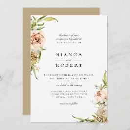Elegante Invitación a la Boda Floral Forestal Botá