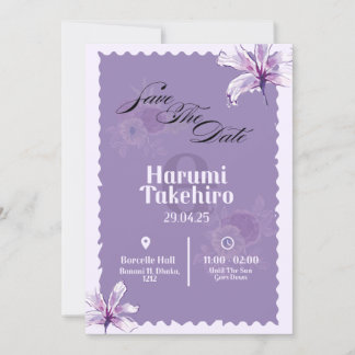 Elegante invitación a la boda floral - Guardar la 