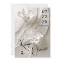 Elegante invitación a la boda floral Minimalista