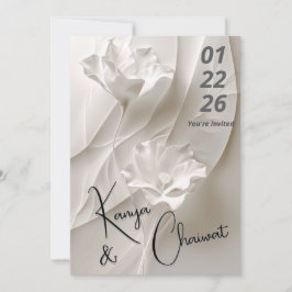 Elegante invitación a la boda floral Minimalista