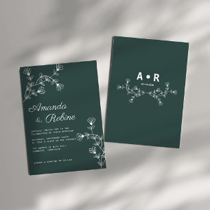 Elegante invitación a la boda floral Minimalista