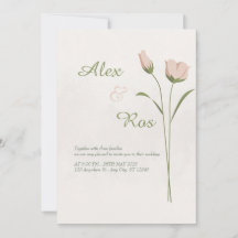 Elegante invitación a la boda floral Minimalista