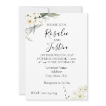 Elegante invitación a la boda floral moderna