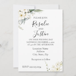 Elegante invitación a la boda floral moderna