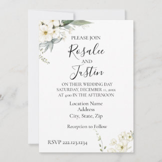 Elegante invitación a la boda floral moderna