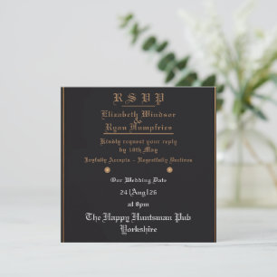 Elegante Invitación a la Boda Floral Oro y Plata