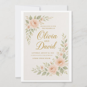 "Elegante invitación a la boda floral ¡Personali