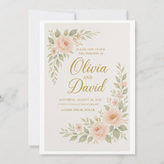 "Elegante invitación a la boda floral | ¡Personali