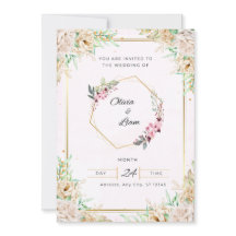 Elegante invitación a la boda floral | ¡Personaliz