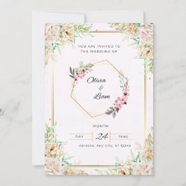 Elegante invitación a la boda floral | ¡Personaliz