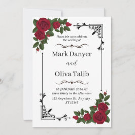 Elegante invitación a la boda floral | ¡Personaliz