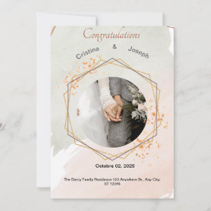 Elegante invitación a la boda floral ¡Personaliz