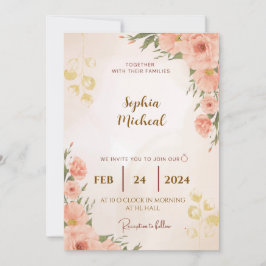 Elegante invitación a la boda floral | PERSONALIZA