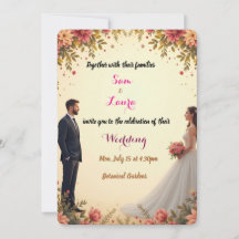 Elegante Invitación a la boda floral - Personaliza