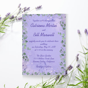 Elegante Invitación a la Boda Floral Púrpura