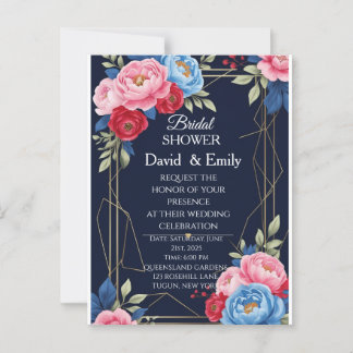 Elegante invitación a la boda floral real
