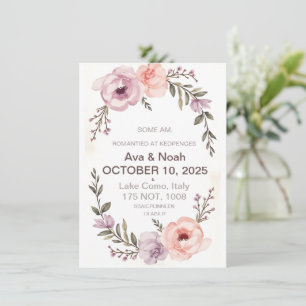Elegante invitación a la boda floral Rosa