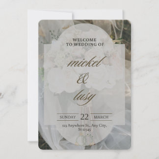 Elegante invitación a la boda floral - Rosas y