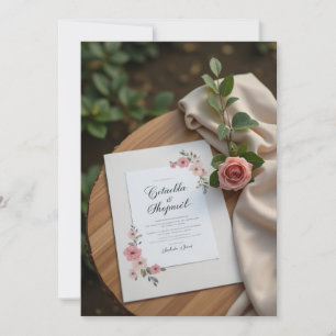 Elegante invitación a la boda floral Rubor román