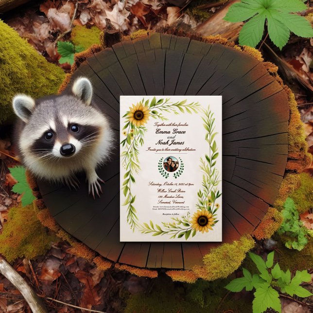 Elegante invitación a la boda floral rústica (Subido por el creador)