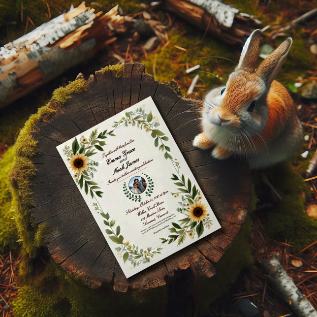 Elegante invitación a la boda floral rústica (Subido por el creador)