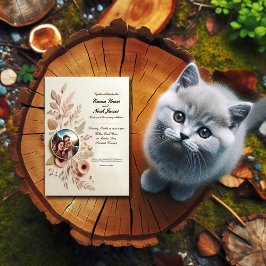 Elegante invitación a la boda floral rústica