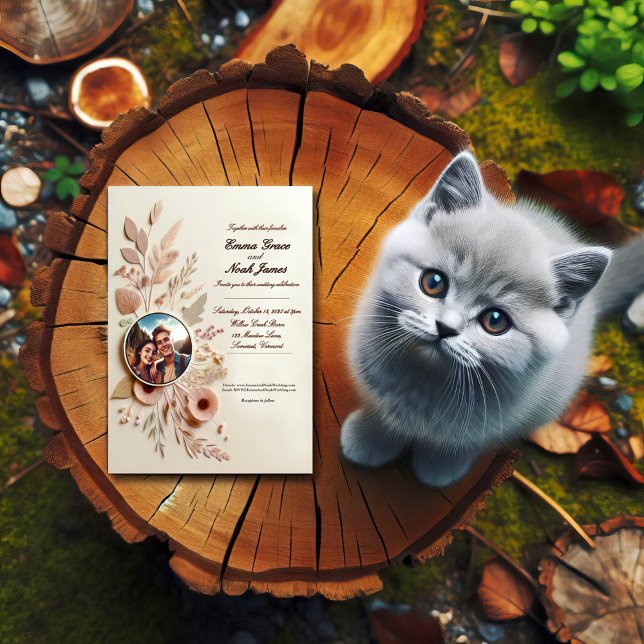 Elegante invitación a la boda floral rústica (Subido por el creador)