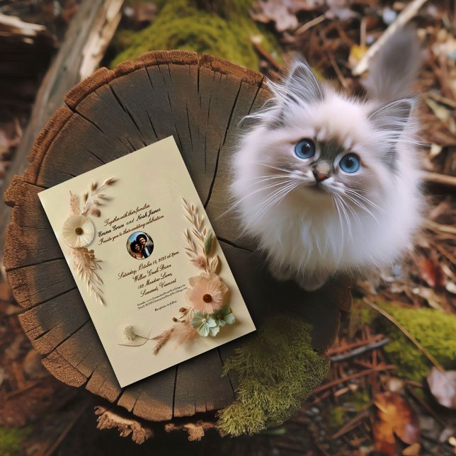 Elegante invitación a la boda floral rústica (Subido por el creador)