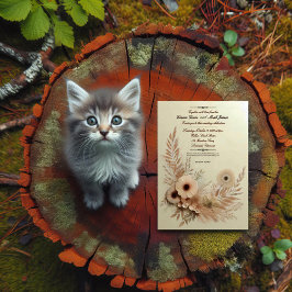 Elegante invitación a la boda floral rústica