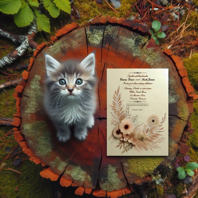 Elegante invitación a la boda floral rústica (Subido por el creador)