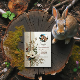 Elegante invitación a la boda floral rústica