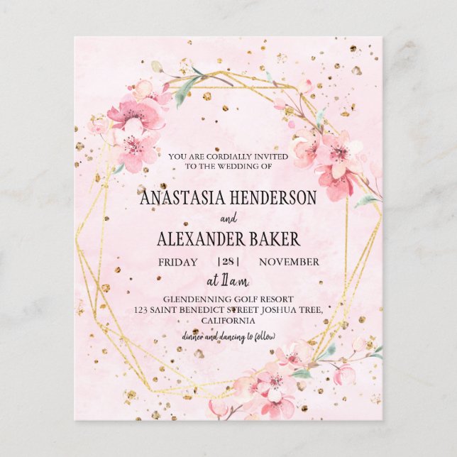 Elegante invitación a la boda. Flyer (Frente)