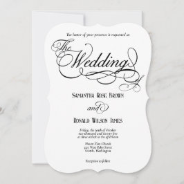 Elegante invitación a la boda formal blanca