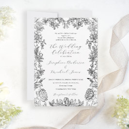 Elegante Invitación a la Boda Formal Floral