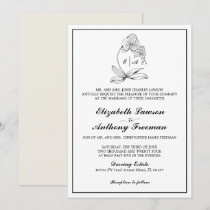 Elegante Invitación a la boda formal por monograma