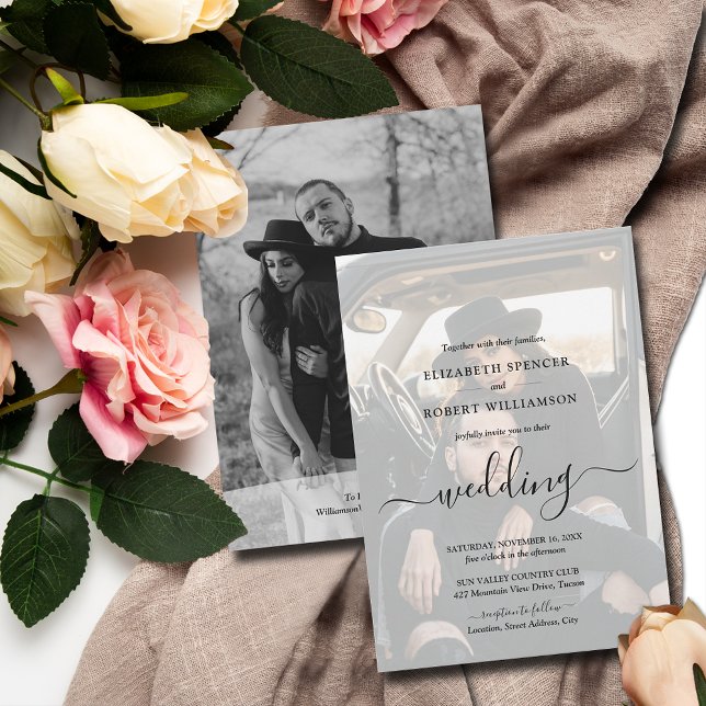 Elegante invitación a la boda fotográfica (Subido por el creador)
