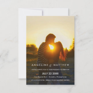 Elegante invitación a la boda fotográfica