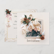 Elegante Invitación a la boda fotográfica de invie