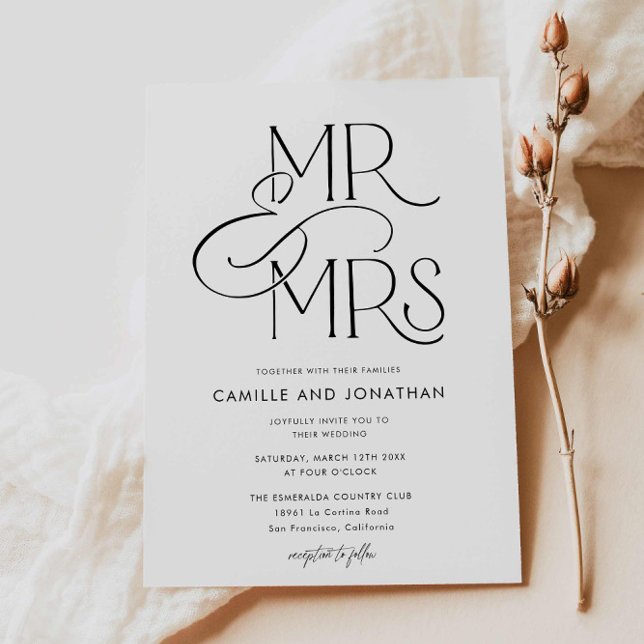 Elegante invitación a la boda fotográfica moderna (Modern Minimal Photo Wedding Invitation)