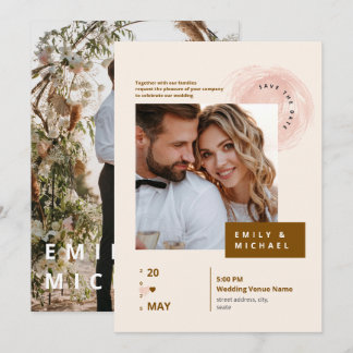 Elegante invitación a la boda fotográfica | ¡Perso