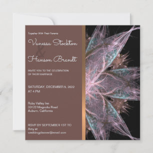 Elegante invitación a la boda fractal