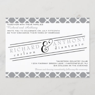 Elegante Invitación a la boda gay de quatrefoil