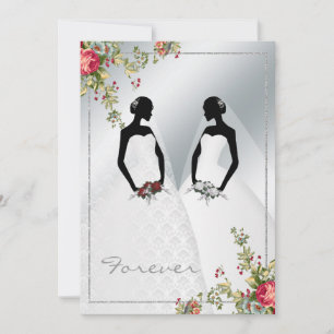 Elegante invitación a la boda gay-plateada