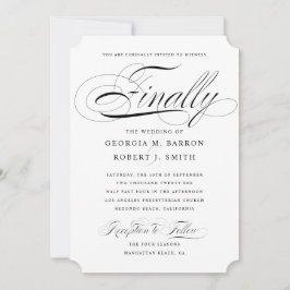 Elegante Invitación a la boda gay por fin caligraf