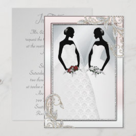 Elegante invitación a la boda Gay Silver